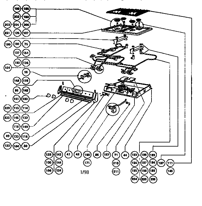 Gas burner box assembly