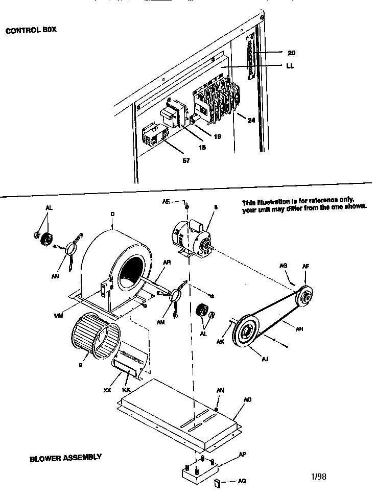 Blower housing and control box