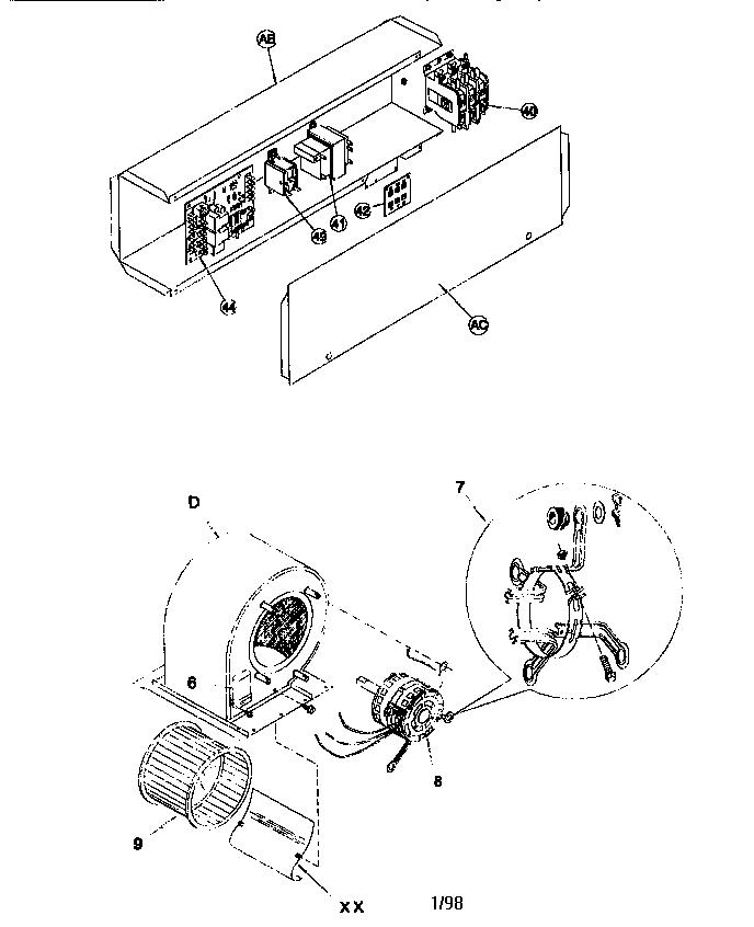 Control box/blower assembly