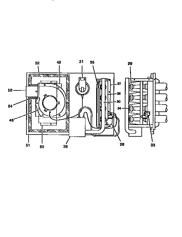 Gas heat section