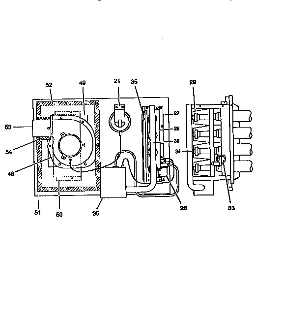 Gas heat section