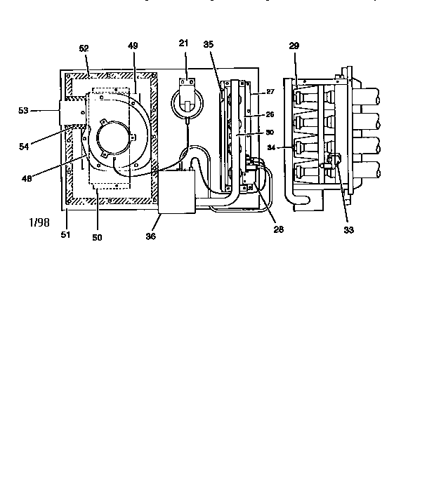Gas heat section