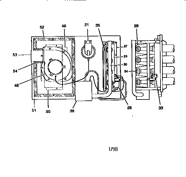 Gas heat section