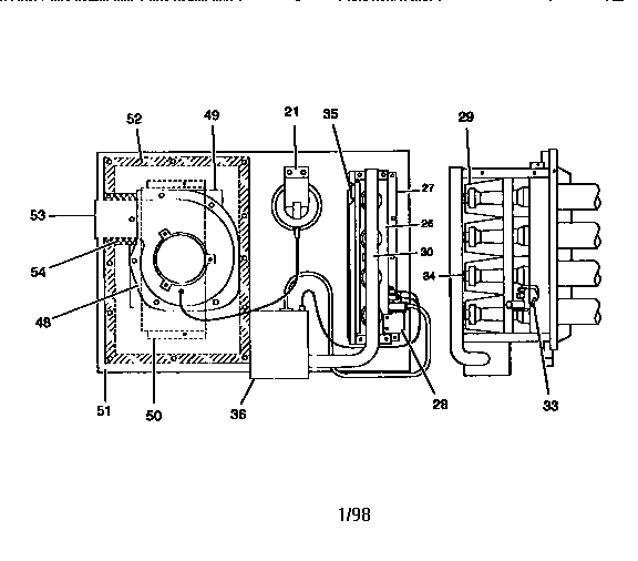 Gas heat section