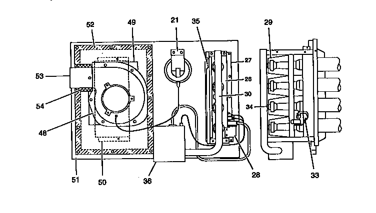 Gas heat section