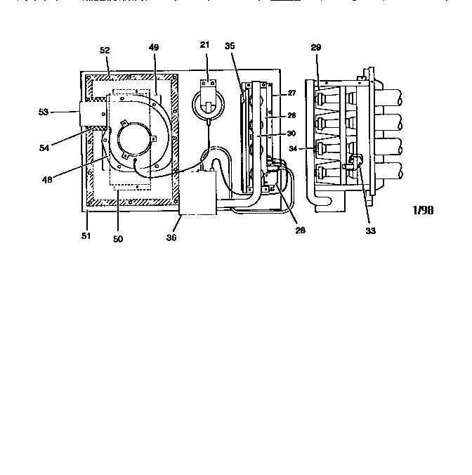 Gas heat section