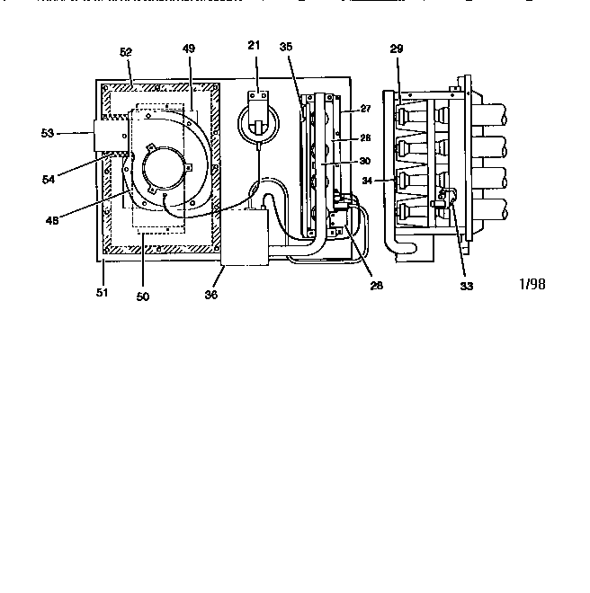 Gas heat section
