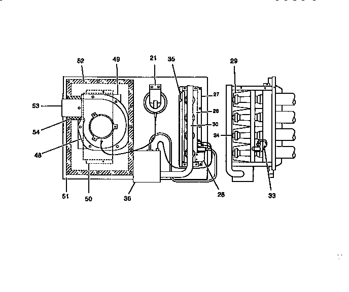 Gas heat section