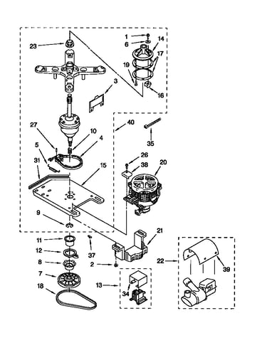 Transmission, motor and pump