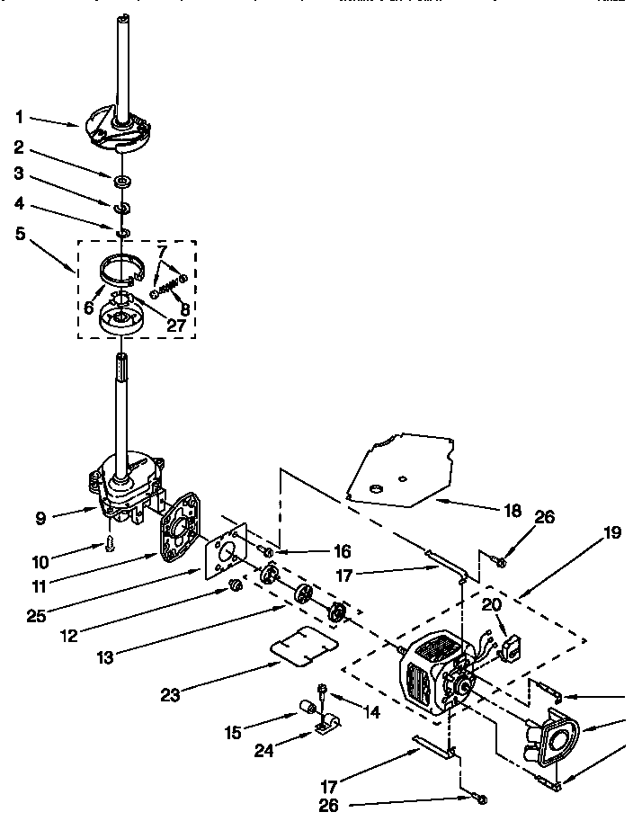 Brake, clutch, gearcase, motor
