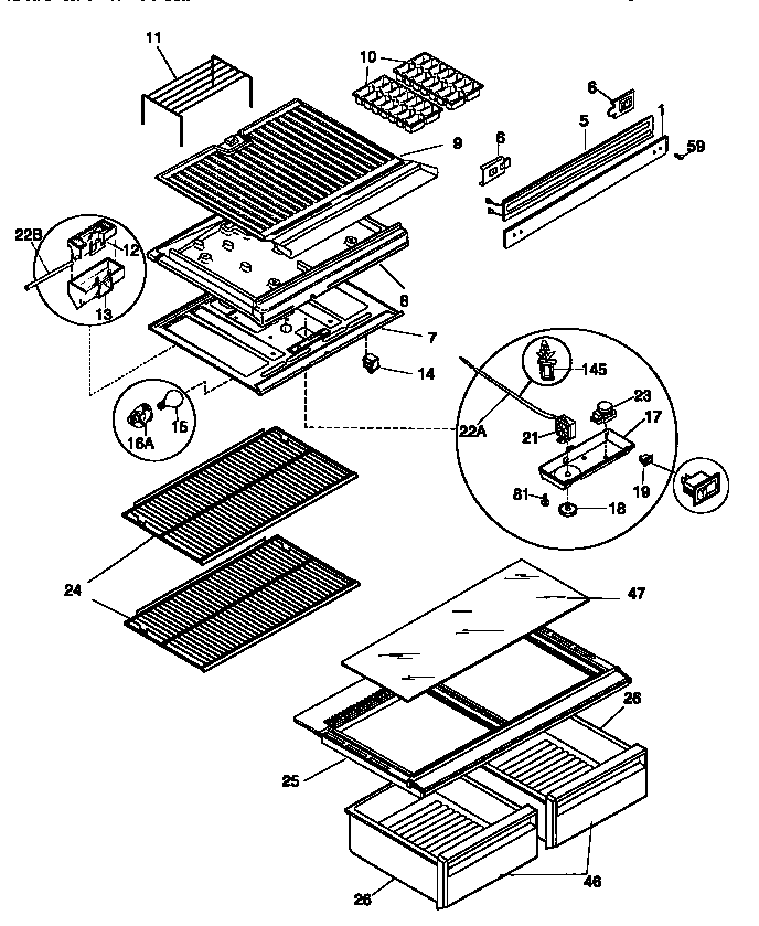 SHELVES AND ACCESSORIES