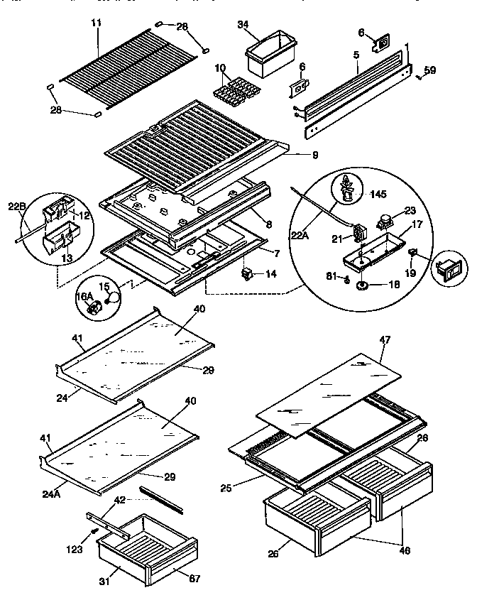 SHELVES AND ACCESSORIES