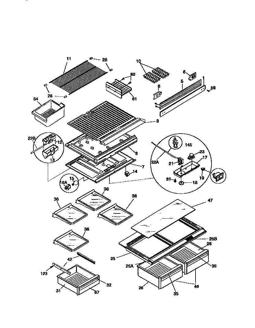 SHELVES AND ACCESSORIES