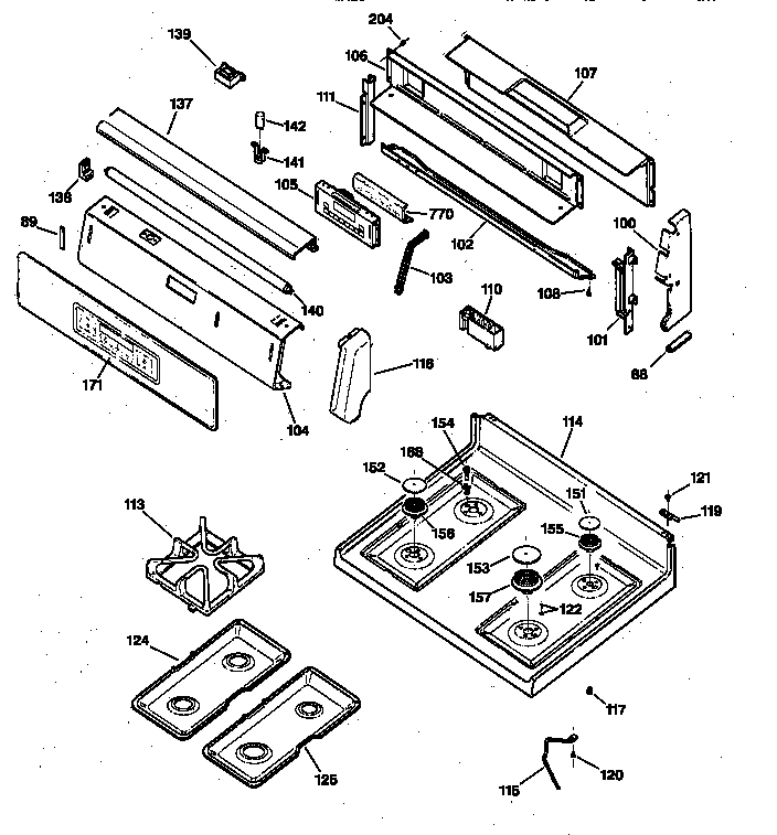 Control panel & cooktop