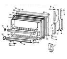 GE TBX19DIYLRAA freezer door diagram