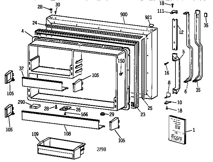 Freezer door