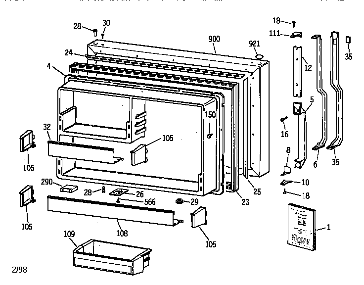 Freezer door