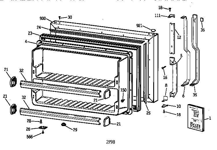 Freezer door