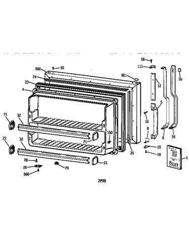 Freezer door