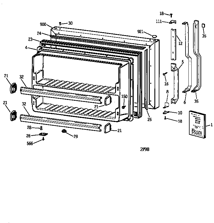 Freezer door
