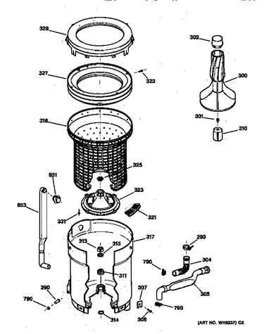 Tub, basket & agitator