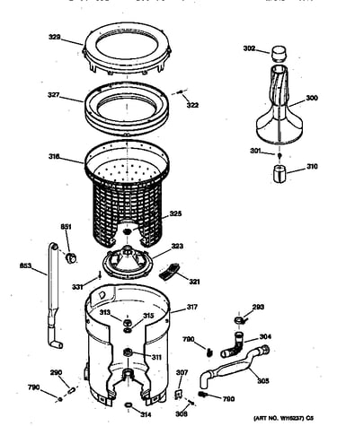Tub, basket & agitator