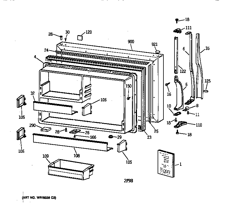 Freezer door