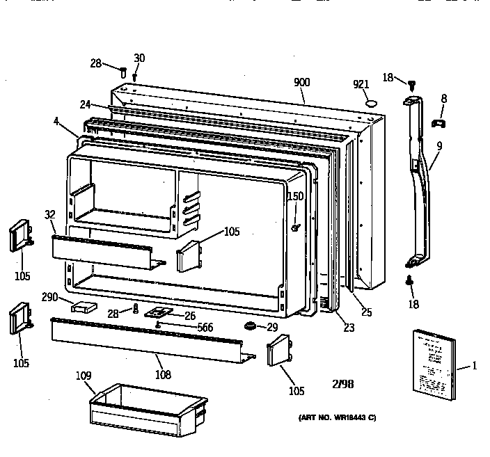 Freezer door