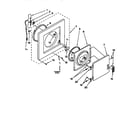 Whirlpool LTE5243DQ0 dryer front panel and door diagram