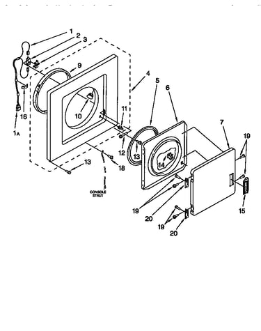Dryer front panel and door