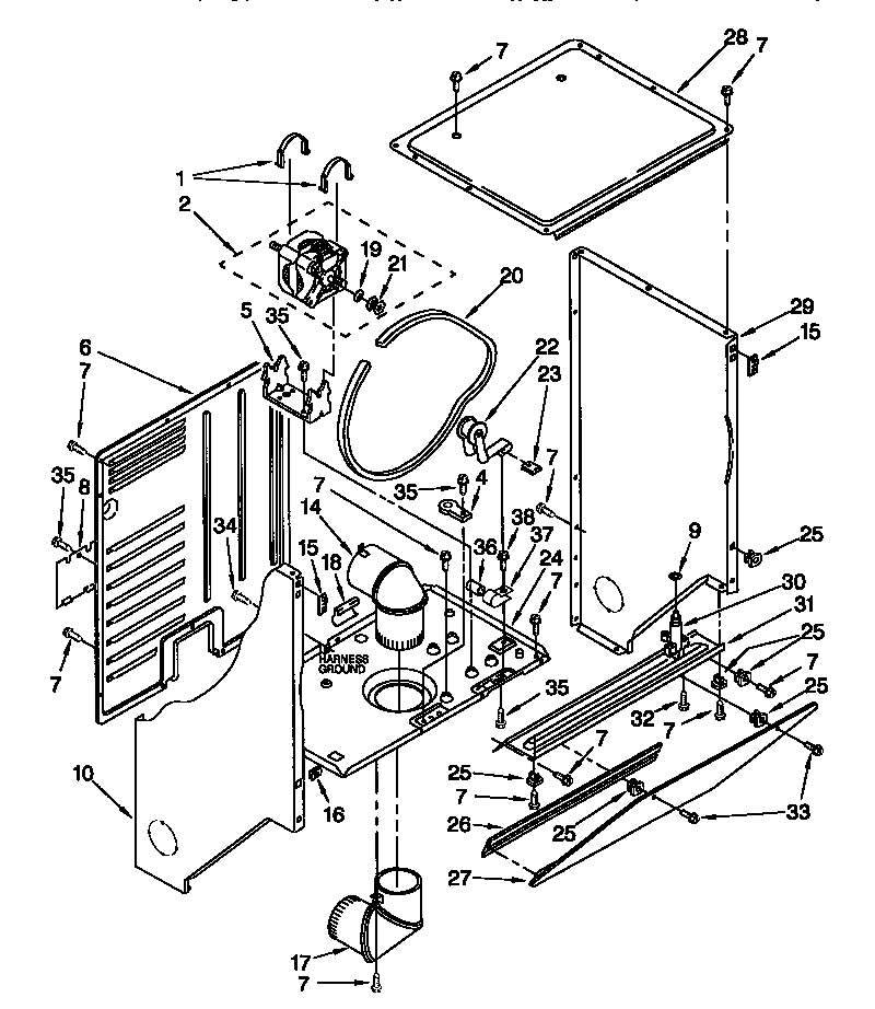 Dryer cabinet and motor