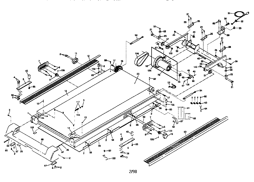 Motor and walking belt assembly