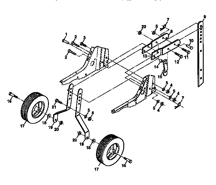 Wheel and depth stake assembly