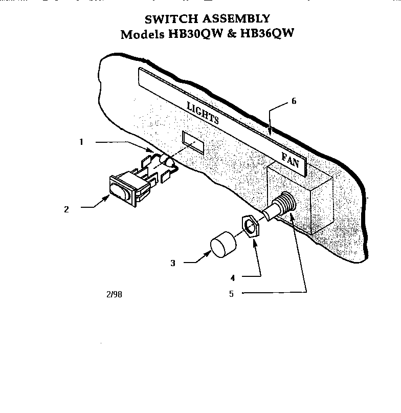 Switch assembly mod. hb30qw/36qw