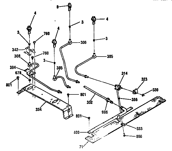 Top burner section