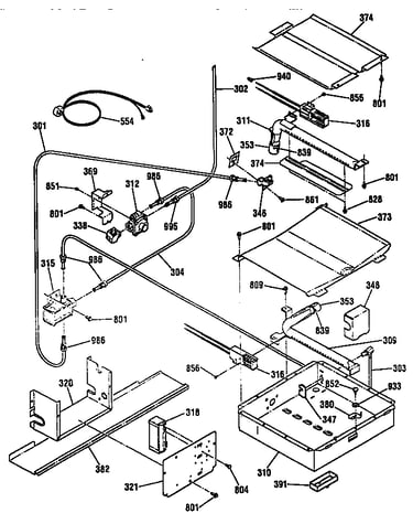 Oven burner section