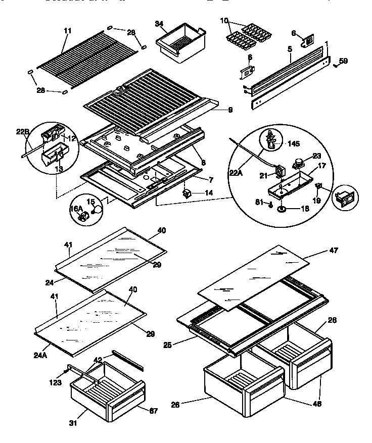 Shelves/controls