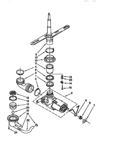 Pump and spray arm