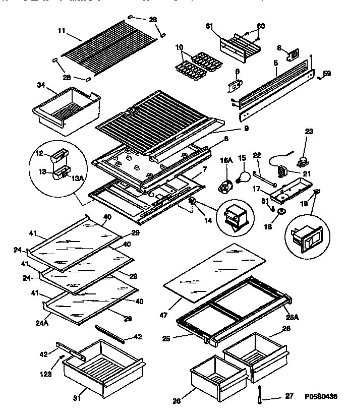 Shelves/controls