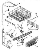 Upper dishrack and water feed