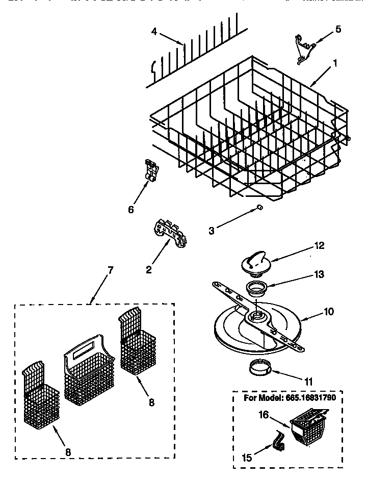 Lower dishrack