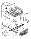 Upper dishrack and water feed