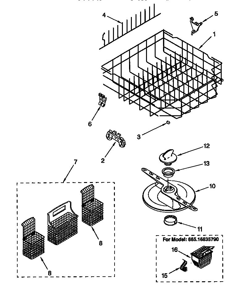 Lower dishrack