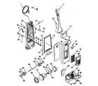 Kenmore 11638512890 dust compartment and motor parts diagram