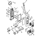 Kenmore 11638812890 dust compartment and motor parts diagram