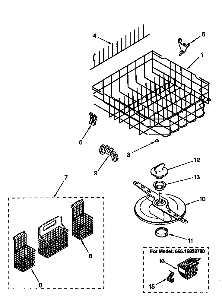 Lower dishrack