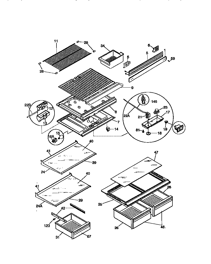 SHELVES AND ACCESSORIES