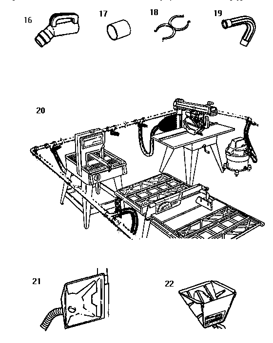 Accessories and sawdust collection series