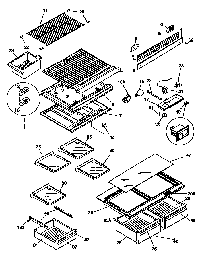 SHELVES AND ACCESSORIES