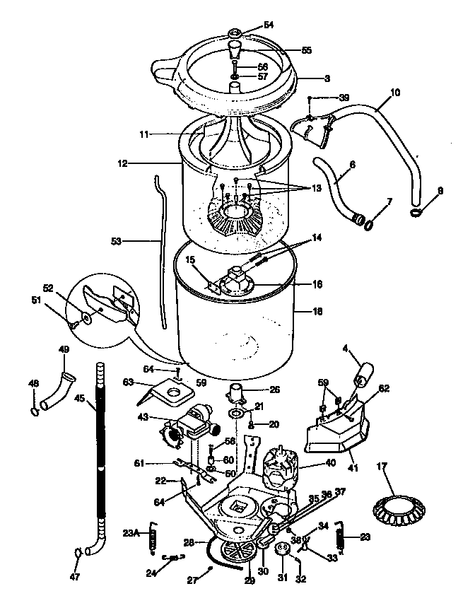 TUB, BASKET, AND AGITATOR